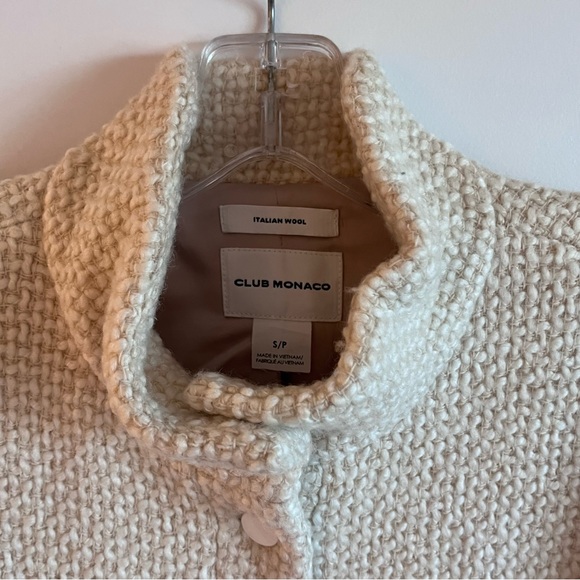 BNWOT CLUB MONACO CREAM BOUCLE FABRIC COAT - Picture 10 of 12